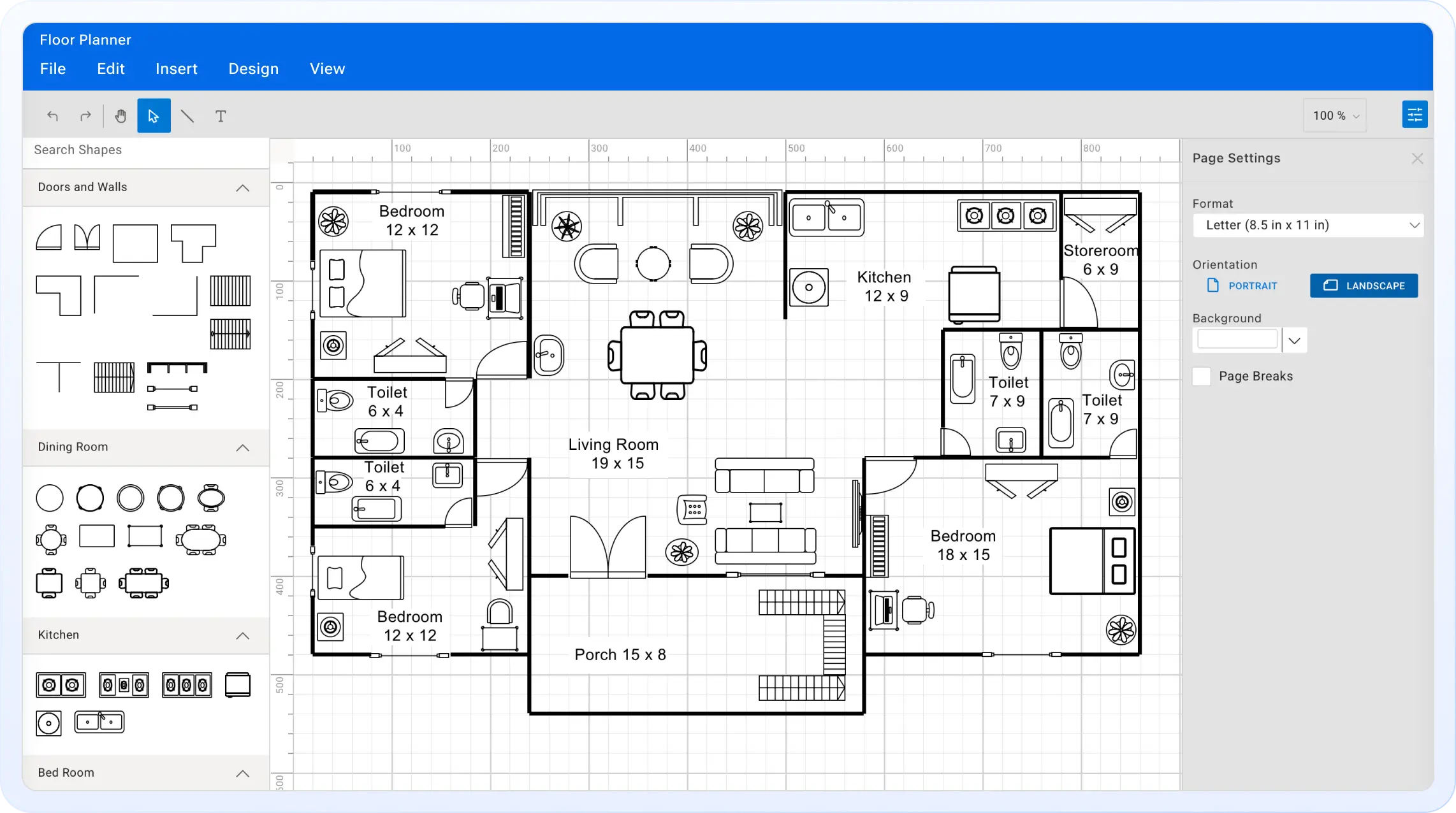 2 BHK Floor Plan